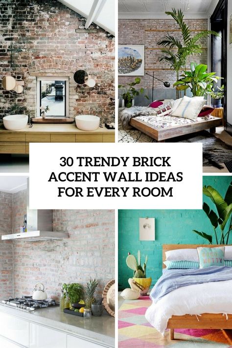 30 Trendy Brick Accent Wall Ideas For Every Room Faux Brick Wall Living Room, Brick Accent Wall Ideas, Brick Accent Wall Living Room, Brick Wallpaper Accent Wall, Brick Wall Living Room Ideas, Brick Wallpaper Living Room, Fake Brick Wall, Brick Wall Ideas, Brick Wall Living Room