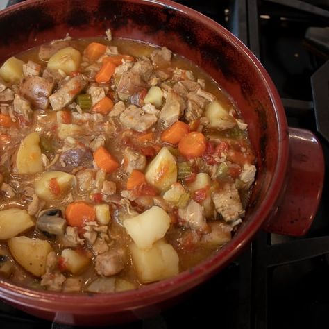 Pork Stew With Sweet Potato, Pork With Potatoes And Carrots, Soup Using Pork Tenderloin, Pork And Mushroom Stew, Pork Tenderloin Stew Slow Cooker, Leftover Pork Tenderloin Recipes Soup, Leftover Pork Stew Recipes, Soup With Pork Tenderloin, Pork Tenderloin Soup Recipes