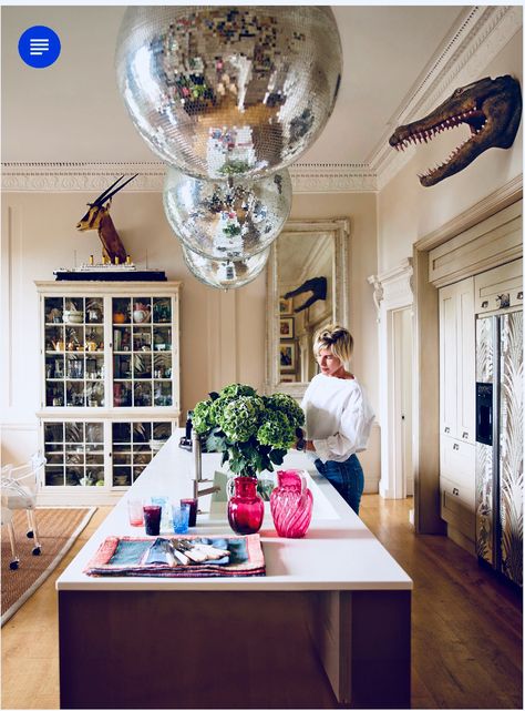 Kitchen Organization Ideas, Disco Balls, The Ceiling, Eclectic Home, Disco Ball, Architectural Digest, Interior Inspo, House Inspo, Organization Ideas