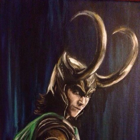 Acrylic painting of Tom Hiddleston as Loki Loki Painting, Mixed Media Artwork, Tom Hiddleston, Loki, Avengers, Acrylic Painting, Marvel, Deviantart, Paint