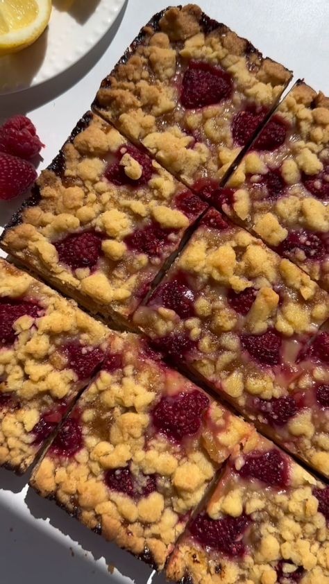 Raspberry Lemon Bars Recipe with Shortbread Crust and Lemon Curd Rasberry Lemon Bars, Raspberry Lemon Bars, Lemon Raspberry Bars, Bars With Shortbread Crust, Curd Filling, Brunch Cake, Gluten Free Ice Cream, Lemon Bars Recipe, Lemon Curd Filling