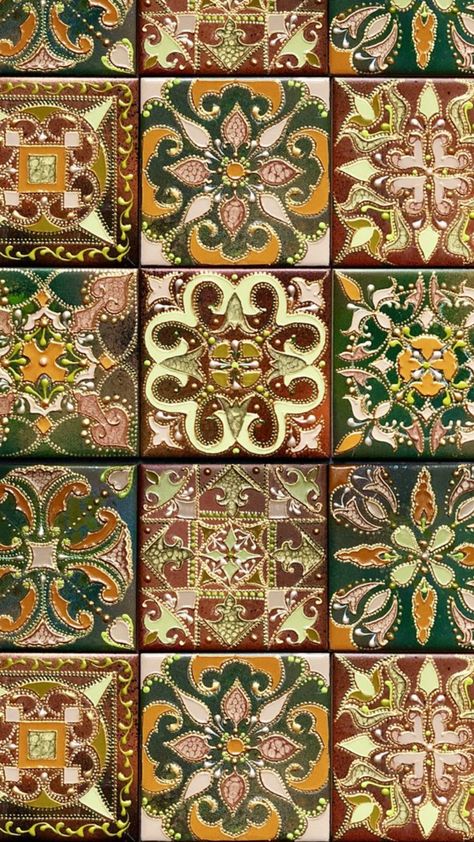 #mediterranean #wallpaper #decoration Mediterranean Wallpaper, Mediterranean Tiles, Tiles Wallpaper, Mediterranean Tile, Bloxburg Decals, Tile Wallpaper, Flower Art Images, Brown Wallpaper, William Morris