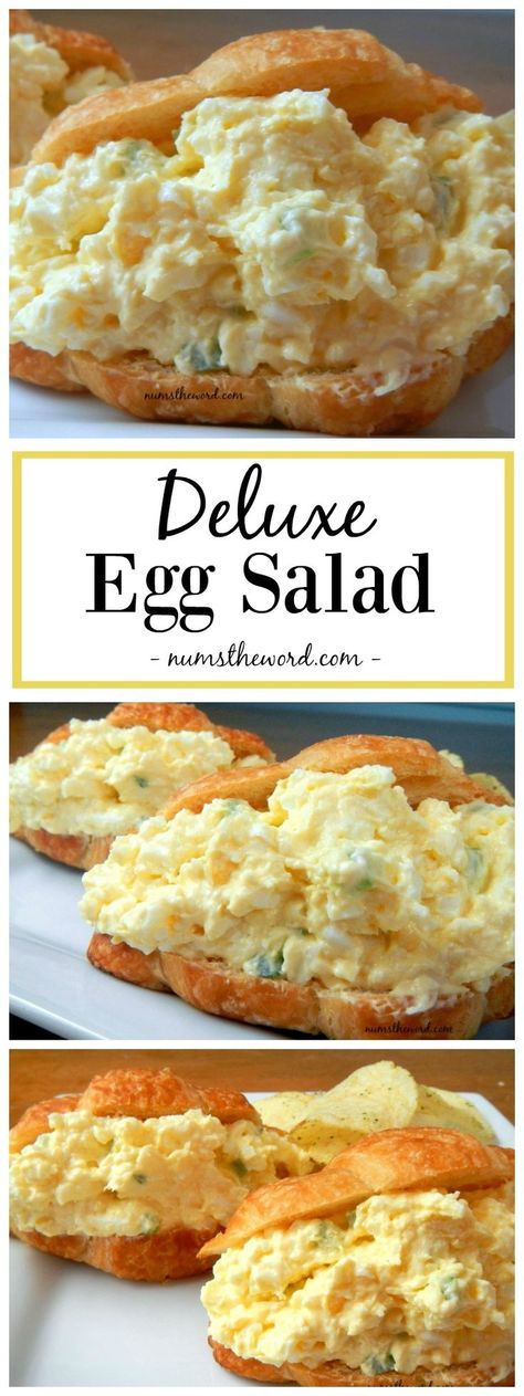 Looking for an upgrade on the traditional egg salad? Try this Deluxe Egg Salad! It includes cream cheese, grated onions and is by far my favorite version of egg salad! Egg Salad Recipe Easy, Keto Egg Salad, Classic Egg Salad Recipe, Classic Egg Salad, Croissant Sandwich, Resep Salad, Egg Salad Sandwiches, Low Carb Salad, Fast Recipes