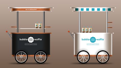 Bubble Waffle Milk Tea Cart Design #bubblewaffle #beesandvultures Milk Tea Cart, Waffle Cart, Outside Bar, Food Stall Design, Gerobak Dorong, Bike Food, Mobile Food Cart, Cart Design, Food Kiosk