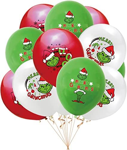 KIPETTO 45Pcs Grinch Christmas Balloons 12 Inch Christmas Latex Balloons for Xmas New Year Birthday Party Decorations : Amazon.co.uk: Toys & Games Whoville Christmas Decorations, Christmas Balloon Decorations, Grinch Christmas Party, Whoville Christmas, Ballon Party, Girls Birthday Party Decorations, Party Stand, Christmas Decorations For Kids, Christmas Birthday Party