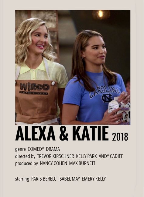 Minimalist/polaroid tv show poster by me Movie Poster Room, Alexa And Katie, Alexa & Katie, Most Paused Movie Scenes, Movie Card, Iconic Poster, Pause Button, Iconic Movie Posters, Girly Movies