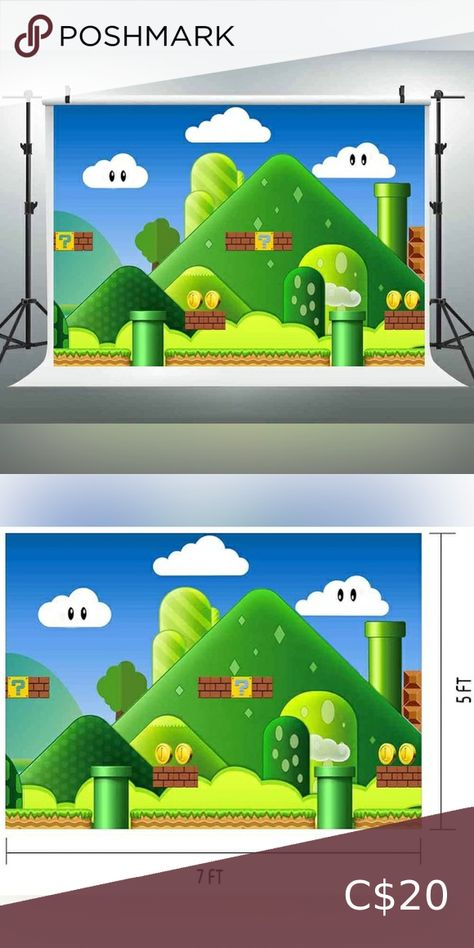 Super mario backdrop for party Super Mario Backdrop Ideas, Mario House, Super Mario Backdrop, Mario Backdrop, Mario Pumpkin, Mario Wedding, Mario Halloween, Mario Star, Bridal Backdrops