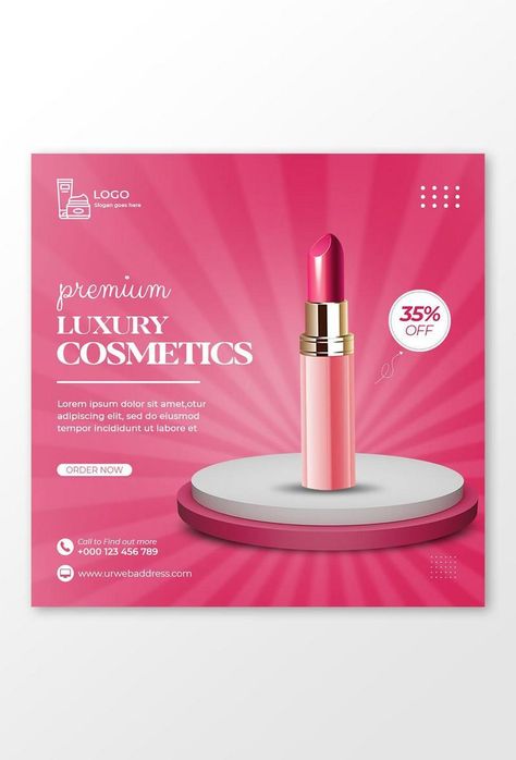 Cosmetics beauty products sale social media post instagram post banner template#pikbest#templates Facebook Post Design, Cosmetic Creative, Facebook Cover Design, Illustrator Design Tutorial, Instagram Advertising, Instagram Banner, Post Instagram, Instagram Post Template, Post Design