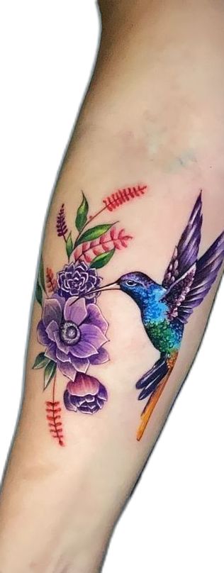 Colorful Hummingbird Tattoo, Best Feminine Tattoos, Hummingbird Flower Tattoos, Botanical Tattoos, Floral Back Tattoos, Amazing 3d Tattoos, Bird Tattoos For Women, Her Tattoo, Family Bbq