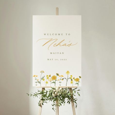 Sharing another one of my most popular items, just in time for spring! This welcome sign is easily customizable for any South Asian wedding event (such as Mehendi, Haldi, Mayoun, Gaye Holud, Maiyan, etc.). Featuring my own handwritten digital calligraphy paired with a versatile design 🌼 Check it out at the link in my bio! Mayoun Welcome Board, Mehendi Welcome Board, Digital Calligraphy, Welcome Boards, South Asian Wedding, South Asian, Asian Wedding, Popular Items, Wedding Event