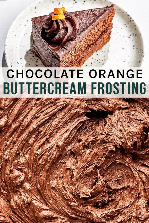 Chocolate Orange Frosting An easy alternative to plain chocolate, this chocolate orange frosting is ready in minutes and made with fresh orange zest and rich cocoa. Orange Cake Icing, Chocolate Icing For Brownies, Brownie Icing, Orange Buttercream Frosting, Chocolate Orange Ganache, Whipped Buttercream Frosting, Orange Icing, Orange Buttercream, Dark Chocolate Orange