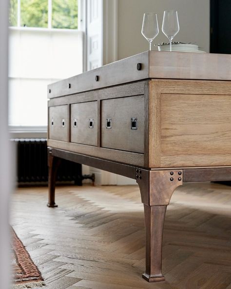 Kitchen Island Furniture, Kitchen Island Bench, Quirky Kitchen, Bespoke Kitchen Design, Handmade Kitchens, Bespoke Kitchens, Luxury Interiors, French Oak, Furniture Details