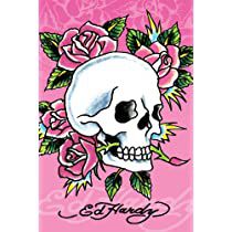 Skull Pics, Ed Hardy Designs, Ed Hardy Tattoos, Print Outs, Vampire Art, Skull Artwork, Pink Skull, Christian Audigier, Skull Wallpaper