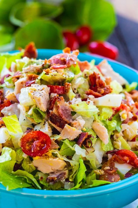 Chop Salads, Chicken Cobb Salad Recipe, Chopped Cobb Salad, Salads With Chicken, Cobb Salad Dressing, Chicken Cobb Salad, Chopped Salads, Salad Recipes Healthy Lunch, Boiled Egg Recipes