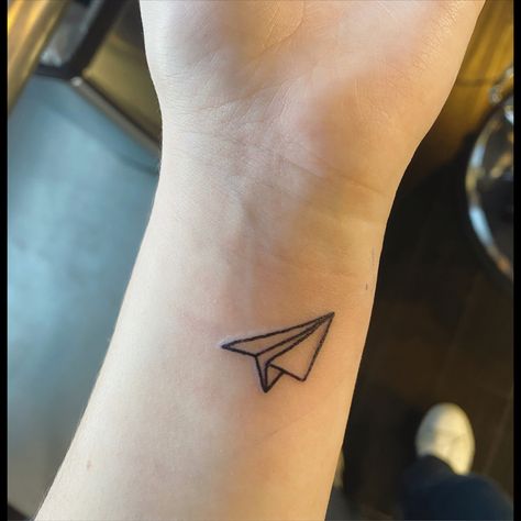 Paper airplane tattoo on forearm Plane Tattoos, Paper Airplane Tattoo, Best Paper Airplane, Paper Airplane Tattoos, Paper Plane Tattoo, Pilot Tattoo, Airplane Tattoo, Plane Tattoo, Airplane Tattoos