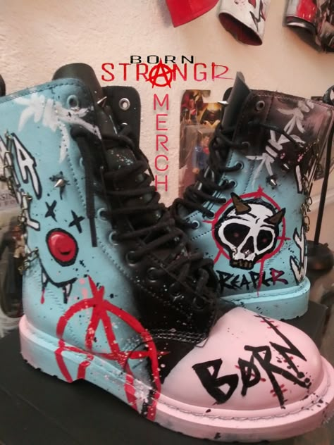 Please email us/msg us or refer to original listing for info. Grunge Shoes, Punk Style Outfits, Goth Shoes, Custom Boots, Estilo Punk, Punk Outfits, Sarasota Fl, Alt Fashion, Swag Shoes