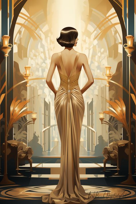 Step into the world of Art Deco and be transported back in time to an era of glamour and sophistication. With its sleek lines, bold geometric shapes, ... -  #Art #Deco #Dreamy #Vision Art Deco Outfits, Art Deco Photoshoot, 1920s Art Deco Aesthetic, Art Deco Fashion 1920s, Art Deco Outfit, Copper Autumn, Art Deco Bride, Drowsy Chaperone, Art Deco Aesthetic