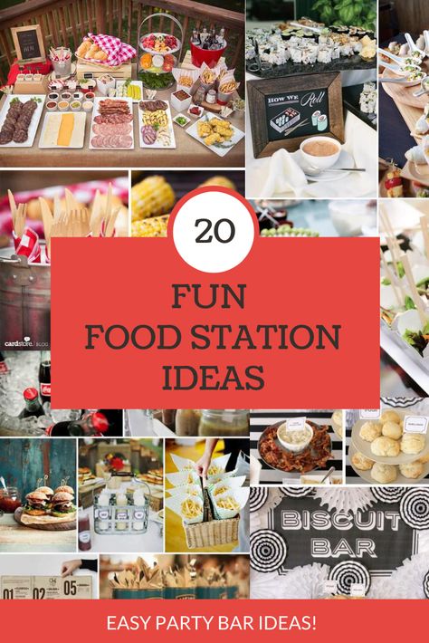 Create some fun and easy get-togethers with friends using these 20 Fun Build Your Own Food Bar Ideas.  Food bars create an informal atmosphere that you can prepare before your guest arrive which allows you to relax and enjoy spending time with your guest. Build Your Own Food Bar, Food Station Ideas, Snack Bar Ideas, Gourmet Burger Bar, Food Bar Ideas, Pancake Bar, Party Food Bars, Bagel Bar, Chili Bar