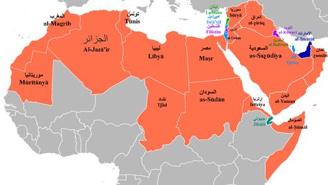 Names of Arabic Speaking Countries in Arabic Arabic Speaking, Blank World Map, Middle East Culture, Language Map, Us Battleships, Spoken Arabic, Map Creator, Tiger Wallpaper, African Map