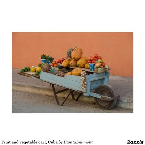 Vegetable Cart, Farmers Market Display, Fruit Box, Fruit Stands, Great Big Canvas, Trinidad, Stretched Canvas Prints, Fruits And Vegetables, Farmers Market