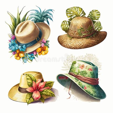 Set of straw Hawaii hats in colorful design. Generative AI royalty free stock photos Hawaiian Hats, Vacation Hat, Tropical Resort, Vacation Resorts, Colorful Design, Straw Hat, Headdress, Free Stock Photos, Transportation