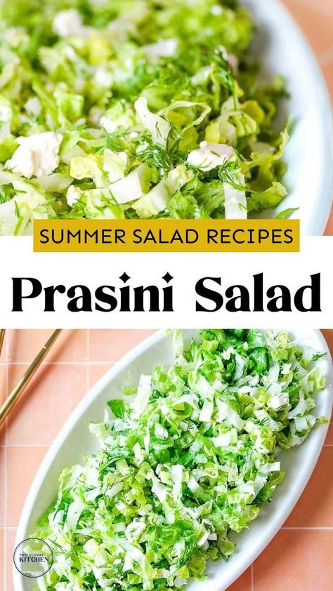 Easter Salad Recipes, Romaine Hearts, Salad Recipes Healthy, Salad Greek, Summer Pasta Dishes, Traditional Greek Salad, Lettuce Recipes, Dill Recipes, Creamy Feta