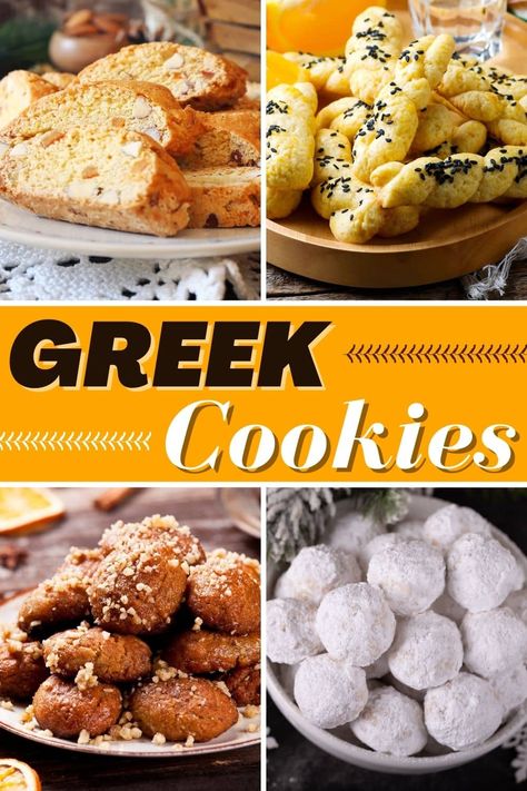 Greek Sesame Cookies, Greek Powdered Sugar Cookies, Greek Dessert Recipes Authentic, Greek Cookies Traditional, Greek Sweets Recipes, Greek Pastry Recipes, Greek Cookie Recipes, Greek Honey Cookies, Koulourakia Recipe Greek Cookies