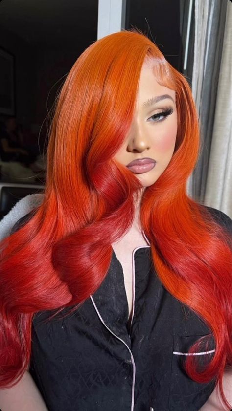 Red And Blue Hair Color, Hair Show Outfit Ideas, Ginger And Red Hair, Hair Colors On Black Women, Unique Wig Hairstyles, Custom Color Wigs, Ginger Wig, Event Hairstyles, Hair Colorful