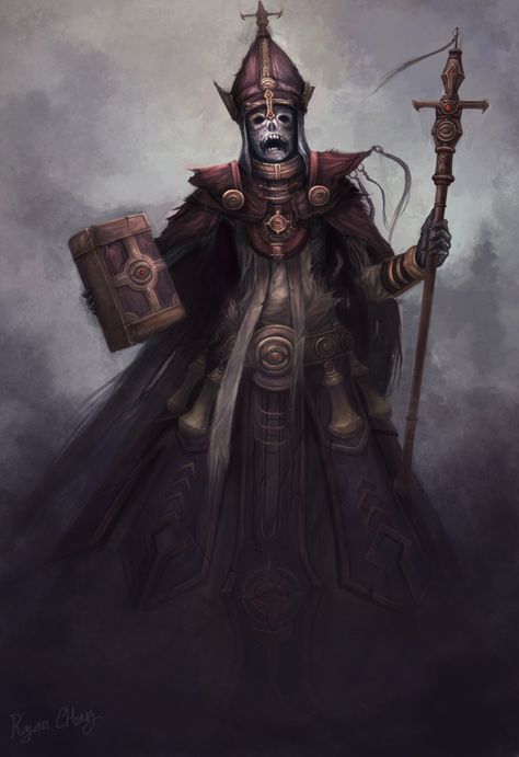 Undead Priest by Showmeyourmoves on DeviantArt Undead Cleric Dnd, Undead Priest, Undead Warrior, Desert Style, Fantasy Concept, Fantasy Monster, Creepy Art, Prayer Book, Medieval Fantasy