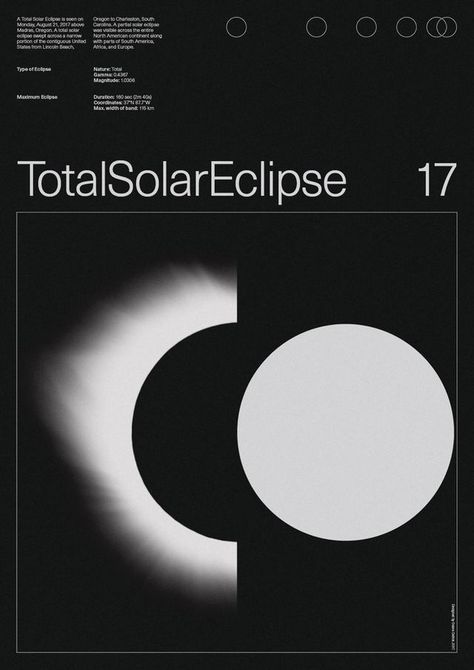 See more & follow http://ohlsson.link/pinterest  Source: searchsystem Eclipse Poster, Eclipse Design, Contemporary Graphic Design, 달력 디자인, Poster Project, 타이포그래피 포스터 디자인, Moon Graphic, Contemporary Graphic, Andromeda Galaxy