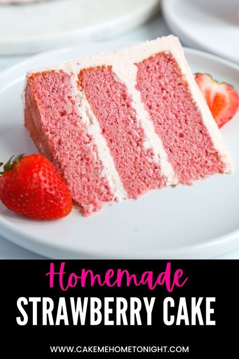 Buttermilk Ranch Dressing Mix Recipe, Ranch Dressing Mix Recipe, Cake Me Home Tonight, Fluffy Vanilla Cake, Homemade Vanilla Cake, Homemade Strawberry Cake, Strawberry Cake Recipe, Recipe Strawberry, Homemade Ideas