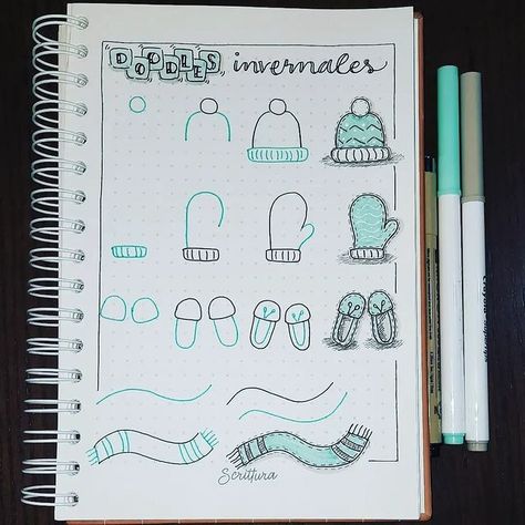 Winter themed doodles for bullet journal Doodles For Bullet Journal, Winter Bujo, Winter Bullet Journal, Themed Doodles, Winter Doodles, Bujo Themes, Boulet Journal, Bulletin Journal, January Bullet Journal