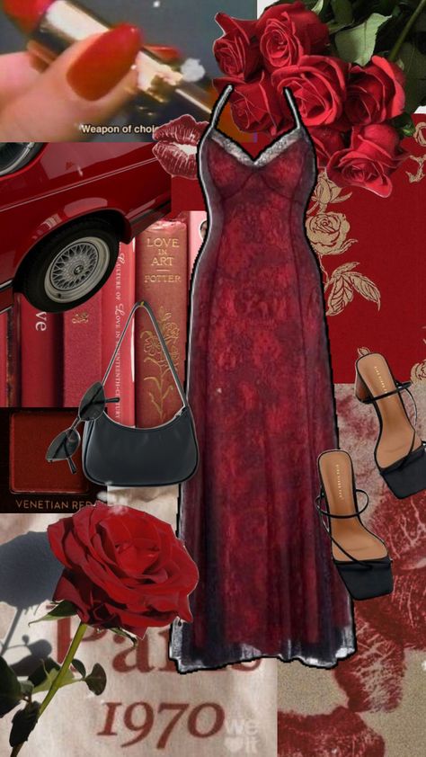 Revenge Dress Aesthetic, Red Roses Dress, Revenge Dress, Roses Dress, Aesthetic Preppy, Dress Aesthetic, Revenge, Red Roses, Roses