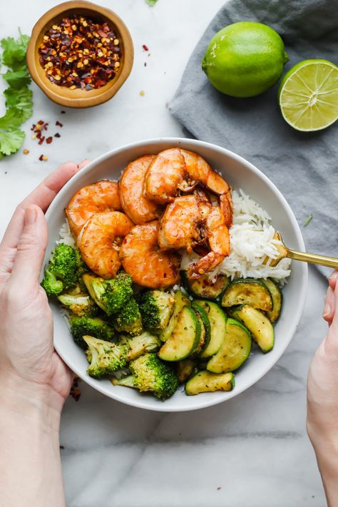 Spicy Shrimp Bowl, Buttery Rice, Shrimp Bowl, Bowl Meals, Cooking Jasmine Rice, Delicious Veggies, Satisfying Eats, Seasonal Vegetables, Healthy Recipes Easy Snacks