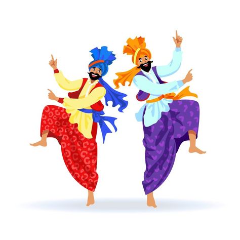 Happy Sikh men dancing traditional dance at festival or party. Bhangra is a merry and energetic Punjabi festive dance, it's a lot of fun, I love it! I also had a lot of fun drawing these guys' cheerful faces and adding patterns on their beautiful traditional clothing. Bhangra Drawing, Men Dancing, Just Saying Hi, Traditional Dance, Illustrators On Instagram, Traditional Clothing, I Love It, Traditional Outfits, Cool Drawings