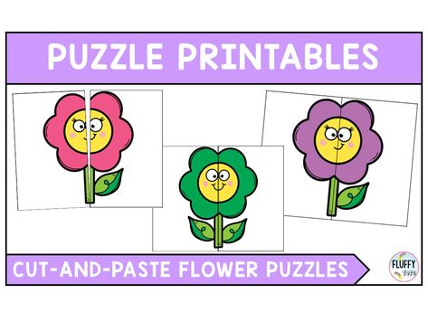 Free Printable Puzzles, Flower Puzzles, Printable Puzzles For Kids, Preschool Lesson Plan, Pattern Activities, Family Puzzles, Color Puzzle, Printable Puzzles, Puzzles For Toddlers