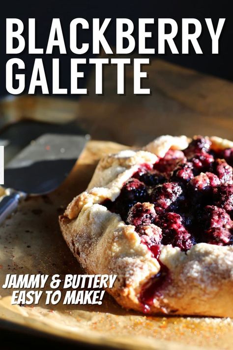 Jammy and sweet with a wonderful, flavorful crust, this blackberry galette is the easiest way to make a pie! Blackberry Brie, Blackberry Galette, Blackberry Dessert, Galette Recipe, Refrigerated Pie Crust, Frozen Berries, Simple Dessert, Quick Easy Desserts, Favorite Pie