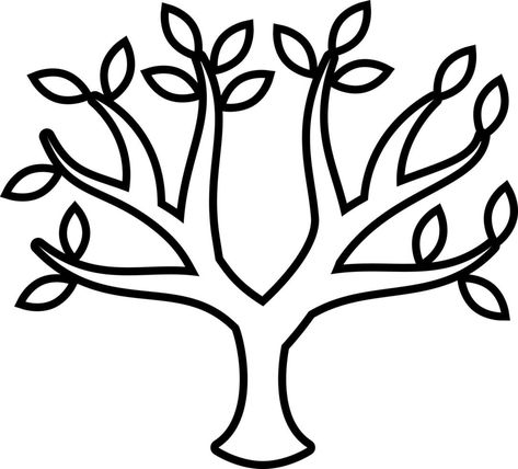 Tree Plant Outline Icon Vector Relief Painting Designs, Plant Outline, Outline Pattern, Outline Pictures, Relief Painting, Tree Outline, Picture Tree, Clipart Black And White, Painting Designs