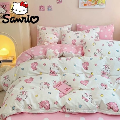 Just found this amazing item on AliExpress. Check it out! $21.73 50％ Off | Sanrio Hello Kitty Duvet Cover Bedding Products Cartoon Bed Sheet Pillow Case Winter Thickening for Women Girl Adults Kids Gift Cute Bed Sheets, Hello Kitty Bedding, Hello Kitty Bed, Kitty Aesthetic, Pillow Case Bed, Twin Bed Sheets, Quilted Duvet, Dreamy Bedrooms, Bed Sheet Sets