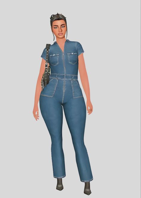 Sims 4 Denim Jumpsuit, Sims 4 Cc Clothes Jumpsuit, Sims 4 Cc Denim, Sims 4 Jumpsuit, Sims 4 Cc Jumpsuit, Sims 4 Jumpsuit Cc, Jeans Jumpsuit Outfit, Sims 4 Cc Jeans, Sims 4 Cc Jacket