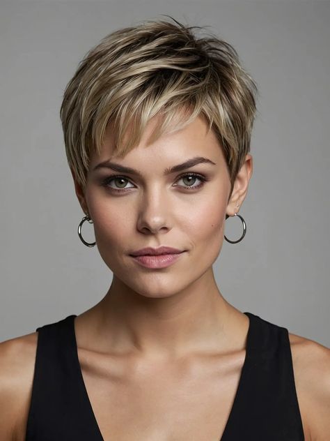 Short Pixie Haircuts For Women, Sleek Short Hair, Chic Short Haircuts, Short Sassy Haircuts, Short Hair Images, Very Short Haircuts, Short Hair Pixie Cuts, Short Hairstyles For Thick Hair, Edgy Short Hair