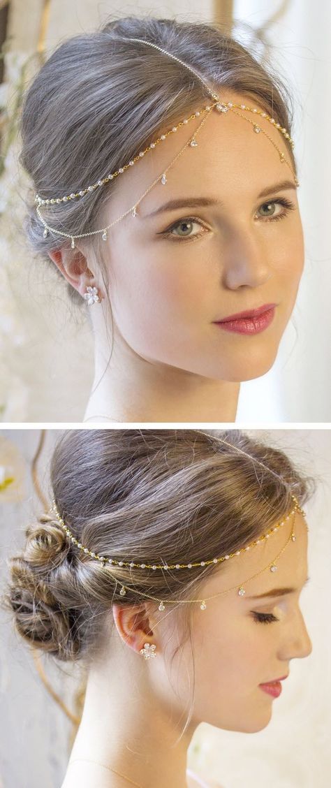 Gisel Bohemian Bridal Headpiece, Indian Headpiece, Pearl Headpiece, Hair Accessories Pearl, Bohemian Bridal, Jewelry Indian, Bohemian Look, Bridal Headpiece, Fancy Jewellery