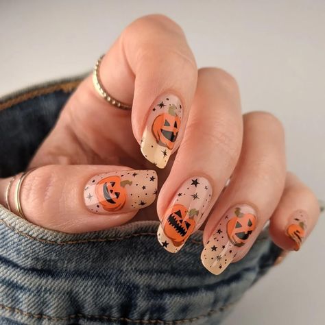 Halloween Fest, Halloween Press On Nails, Long Press On Nails, Pumpkin Nails, Nail Art At Home, Halloween Nail, Stick On Nails, False Nail, Artificial Nails