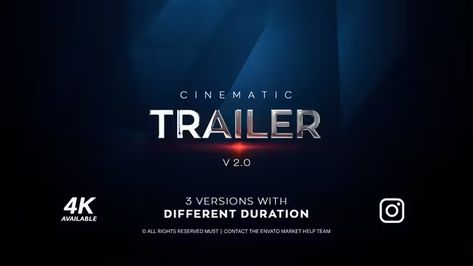 Cinematic Trailer 4K, After Effects Project Files | VideoHive Cinematic Trailer, City Cartoon, Video Mockup, Kid Lifestyle, Movie Trailer, After Effects Projects, Movie Premiere, Video Template, Video New