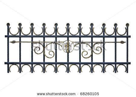 Forged decorative  fence. Isolated over white background. - stock photo Fence Bloxburg, Fence Codes Bloxburg, Fence Decal Bloxburg, Bloxburg Fence Decal Codes, Bloxburg Fence Decal, Bloxburg Layout, Blox Burg, Decorative Fence, Decals Codes