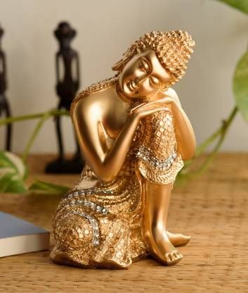 #DiwaliSpecial #decorativeitem #homedecor #officedecor Order NOw : http://fkrt.it/L0mlh8uuuN Golden Buddha On Knee Decorative Showpiece - 20 cm (Polyresin, Red, Brown) #decorative #furniture #promoteaddaindia #FlipkartBigBillionDays #flipkartshopping Resting Buddha, Buddha Idol, Buddha Quotes Life, Home Decor Items Online, Golden Buddha, Buddha Figurine, Symbol Of Peace, Perfect Peace, Buddha Statues