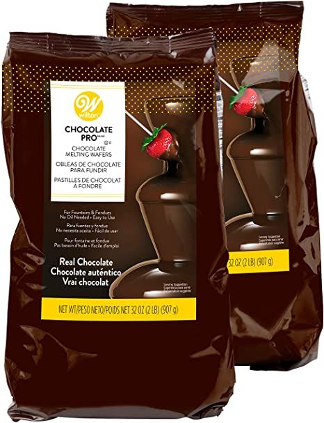 Wilton Chocolate Pro - Melting Chocolate Wafers for Chocolate Fountains or Fondue, Multipack of two 2 lb. bags, 4 lbs. Chocolate Fondue Fountain, Fondue Fountain, Baby Shower Food For Girl, Candy Wafers, Chocolate Melting, Chocolate Bowls, Chocolate Melting Wafers, Ghirardelli Chocolate, Chocolate Covered Cherries