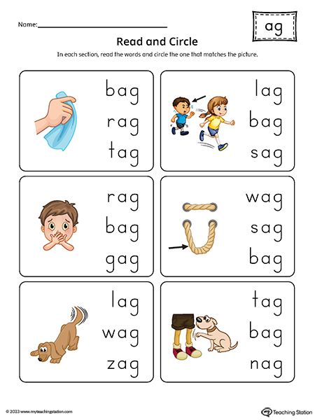 Kindergarten Word Families Printable Worksheets Ag Words, Ag Word Family, Word Families Printables, Kindergarten Word Families, Ccvc Words, Three Letter Words, Literacy Worksheets, Workbook Design, Task Boxes