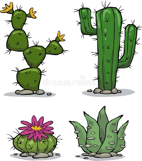 Colección del cactus stock de ilustración Marker Inspiration, Cactus Cartoon, Cartoons Drawing, Cactus Collection, Cactus Pictures, Cactus Craft, Cactus Vector, Wedding Vector Art, Cactus Illustration