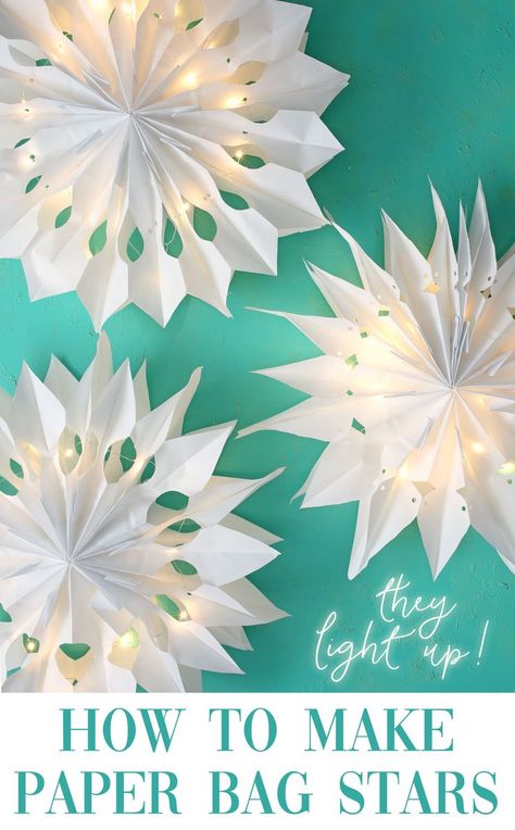 Birthday Greeting Card Ideas, Paper Bag Stars, Animal Paper Craft, Paper Craft Ideas For Kids, Greeting Card Ideas, Diy Christmas Star, 3d Paper Star, 3d Stars, Ward Christmas Party